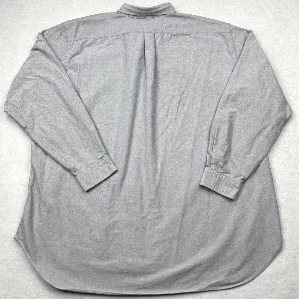 Polo Ralph Lauren Grey Oxford Button Down Shirt Mens 3XLT Tall Long Sleeve Pony